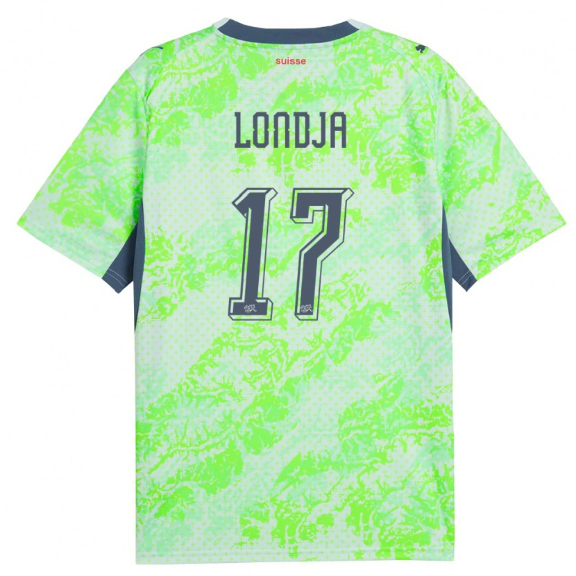 Danxen Mujer Camiseta Suiza Ruben Londja #17 Verde Marino 2ª Equipación 26-28 La Camisa México