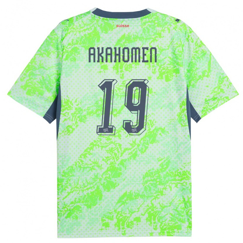 Danxen Mujer Camiseta Suiza Marvin Akahomen #19 Verde Marino 2ª Equipación 26-28 La Camisa México