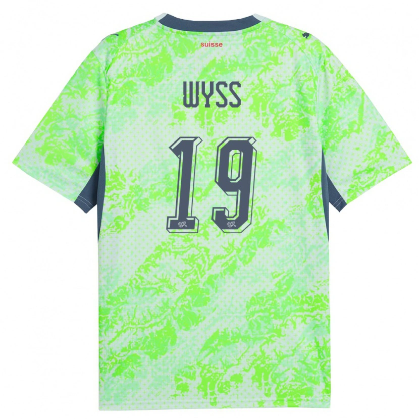 Danxen Mujer Camiseta Suiza Sandro Wyss #19 Verde Marino 2ª Equipación 26-28 La Camisa México