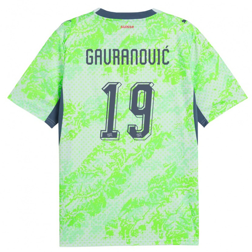 Danxen Mujer Camiseta Suiza Mario Gavranovic #19 Verde Marino 2ª Equipación 26-28 La Camisa México