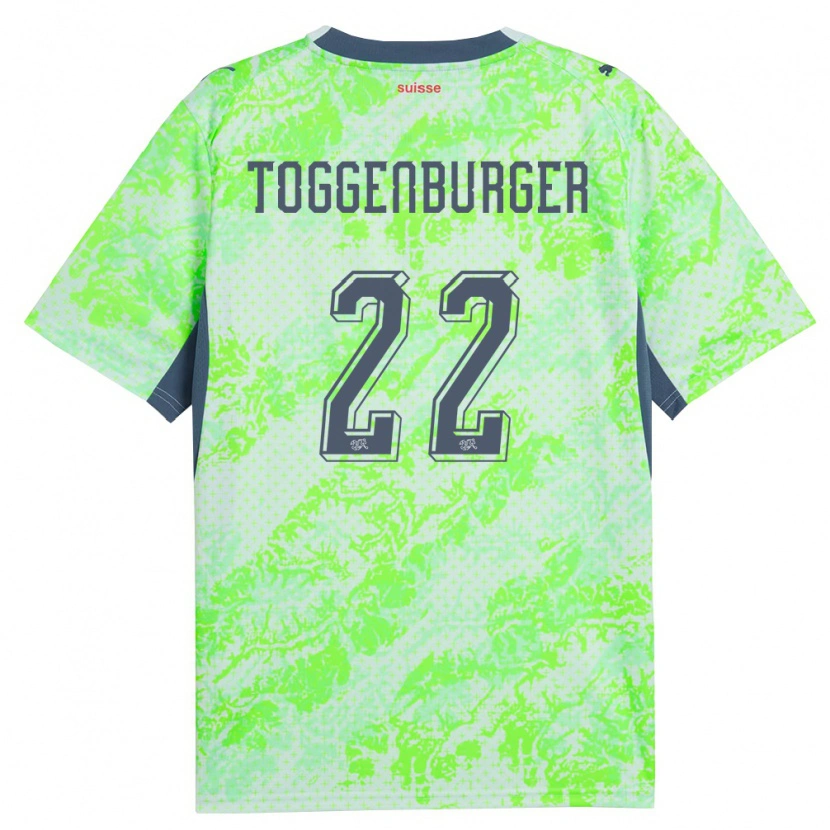 Danxen Mujer Camiseta Suiza Nando Toggenburger #22 Verde Marino 2ª Equipación 26-28 La Camisa México