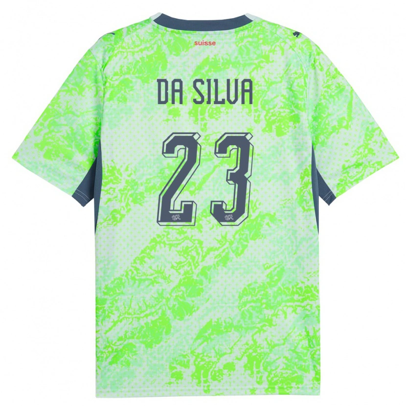 Danxen Mujer Camiseta Suiza David Da Silva #23 Verde Marino 2ª Equipación 26-28 La Camisa México