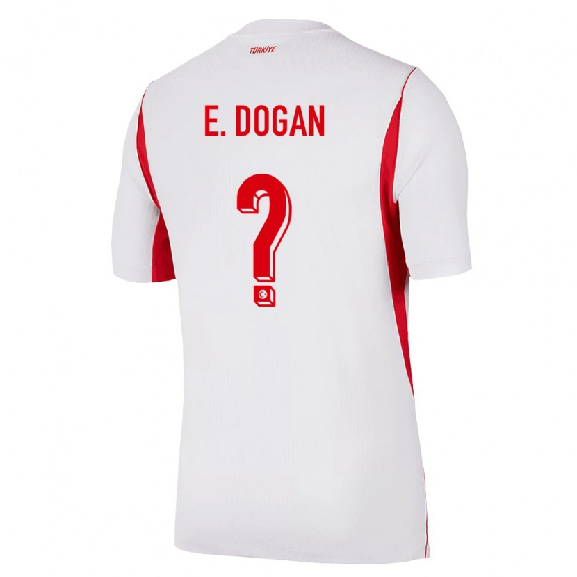 Danxen Mujer Camiseta Turquía Enes Bünyamin Mustafa Doğan #0 Blanco Rojo Borgoña 2ª Equipación 26-28 La Camisa México