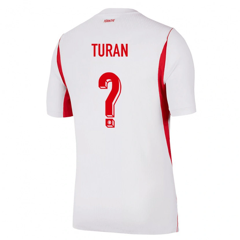 Danxen Mujer Camiseta Turquía Hasan Turan #0 Blanco Rojo Borgoña 2ª Equipación 26-28 La Camisa México