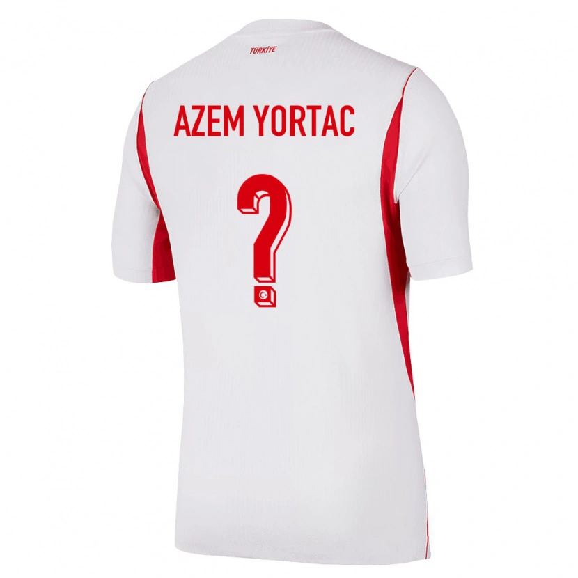 Danxen Mujer Camiseta Turquía Mustafa Azem Yortaç #0 Blanco Rojo Borgoña 2ª Equipación 26-28 La Camisa México