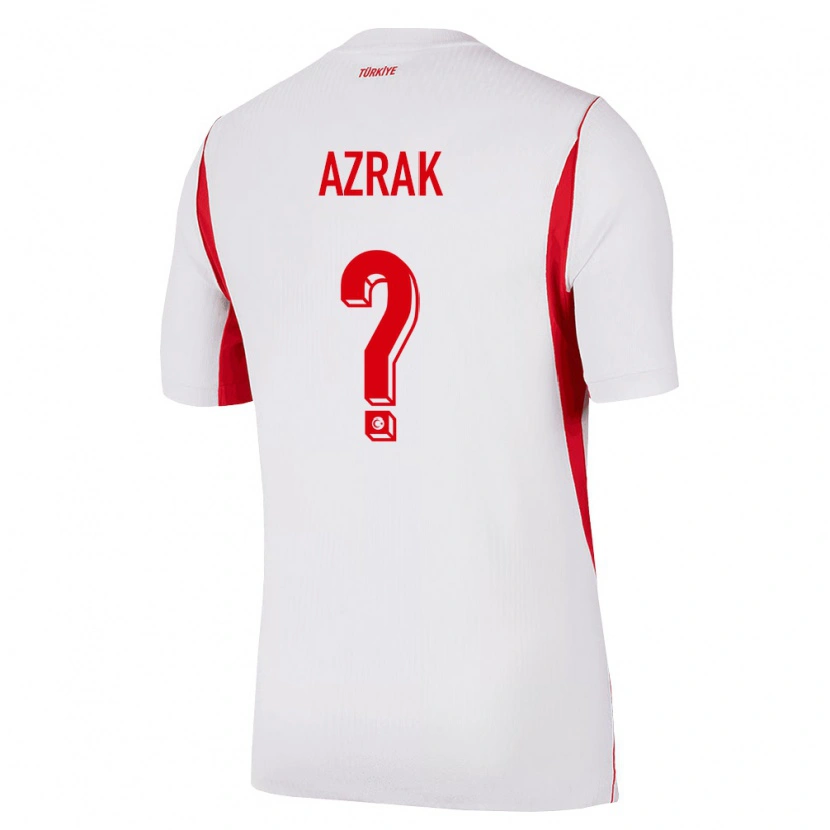 Danxen Mujer Camiseta Turquía Yunus Azrak #0 Blanco Rojo Borgoña 2ª Equipación 26-28 La Camisa México