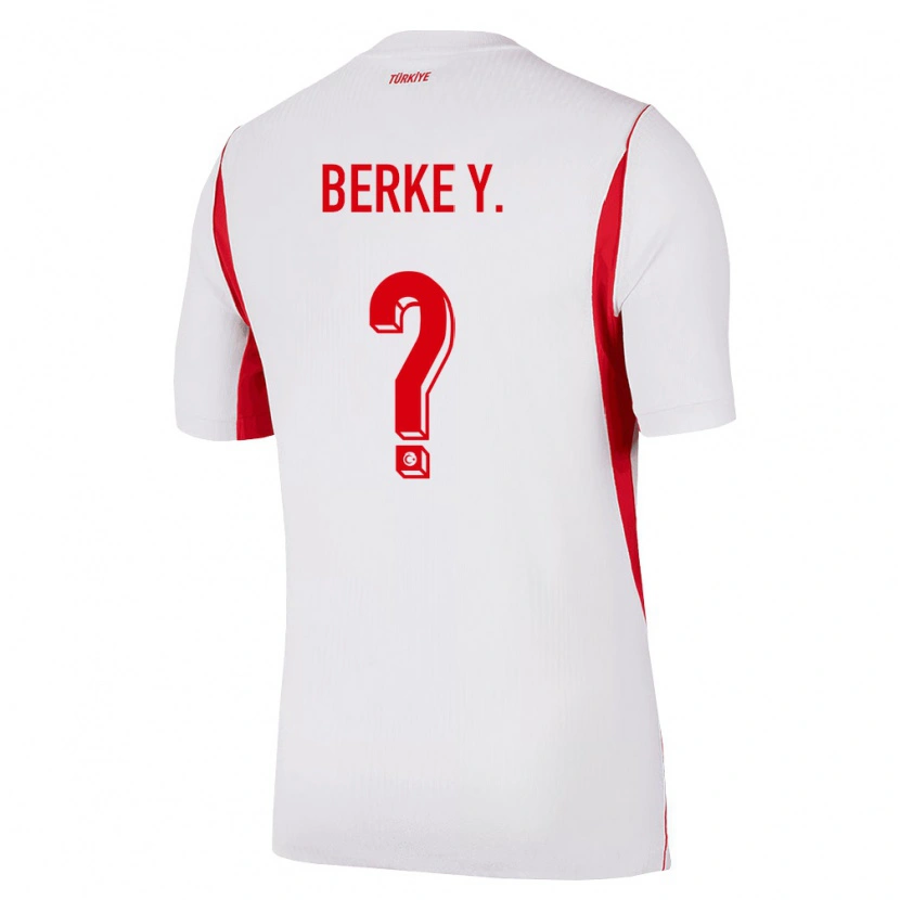 Danxen Mujer Camiseta Turquía Berke Yıldırım #0 Blanco Rojo Borgoña 2ª Equipación 26-28 La Camisa México