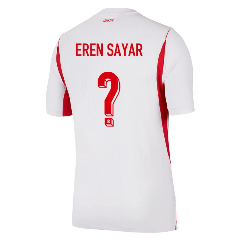 Danxen Mujer Camiseta Turquía Emin Eren Sayar #0 Blanco Rojo Borgoña 2ª Equipación 26-28 La Camisa México