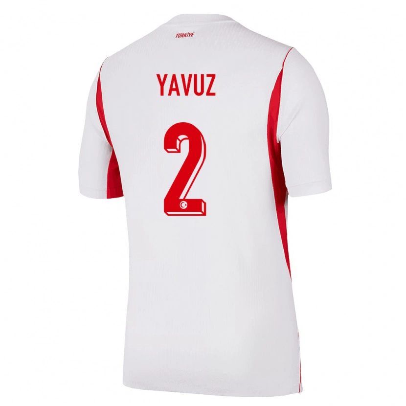 Danxen Mujer Camiseta Turquía Batuhan Yavuz #2 Blanco Rojo Borgoña 2ª Equipación 26-28 La Camisa México