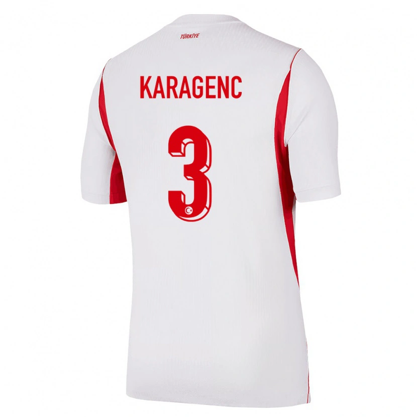Danxen Mujer Camiseta Turquía Didem Karagenç #3 Blanco Rojo Borgoña 2ª Equipación 26-28 La Camisa México