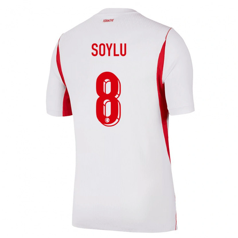 Danxen Mujer Camiseta Turquía Darwin Soylu #8 Blanco Rojo Borgoña 2ª Equipación 26-28 La Camisa México