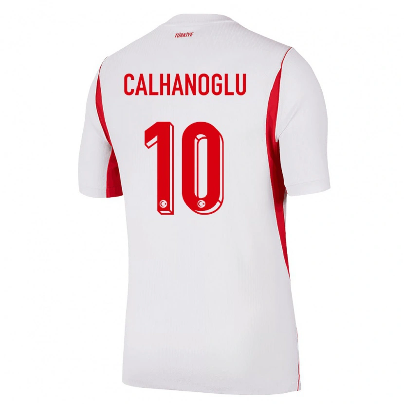 Danxen Mujer Camiseta Turquía Hakan Çalhanoğlu #10 Blanco Rojo Borgoña 2ª Equipación 26-28 La Camisa México