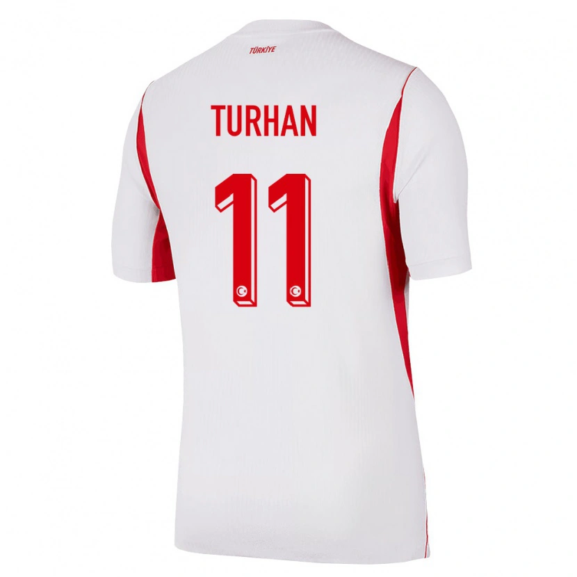 Danxen Mujer Camiseta Turquía Tuğra Turhan #11 Blanco Rojo Borgoña 2ª Equipación 26-28 La Camisa México