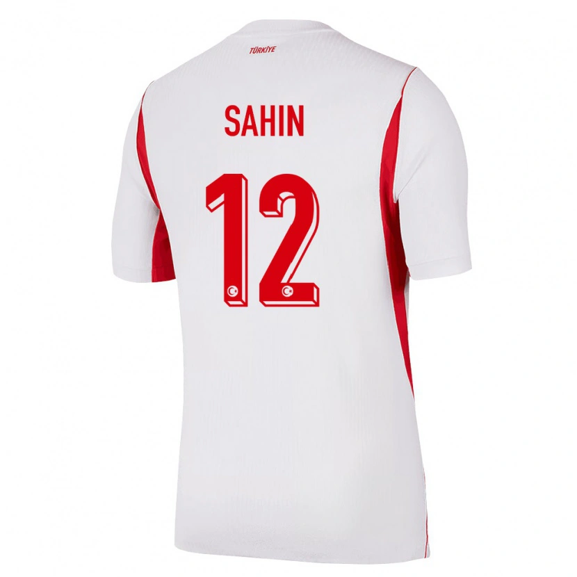 Danxen Mujer Camiseta Turquía Fatma Şahin #12 Blanco Rojo Borgoña 2ª Equipación 26-28 La Camisa México