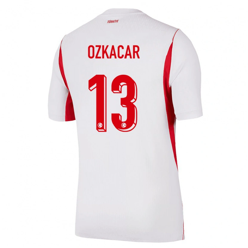 Danxen Mujer Camiseta Turquía Cenk Özkacar #13 Blanco Rojo Borgoña 2ª Equipación 26-28 La Camisa México
