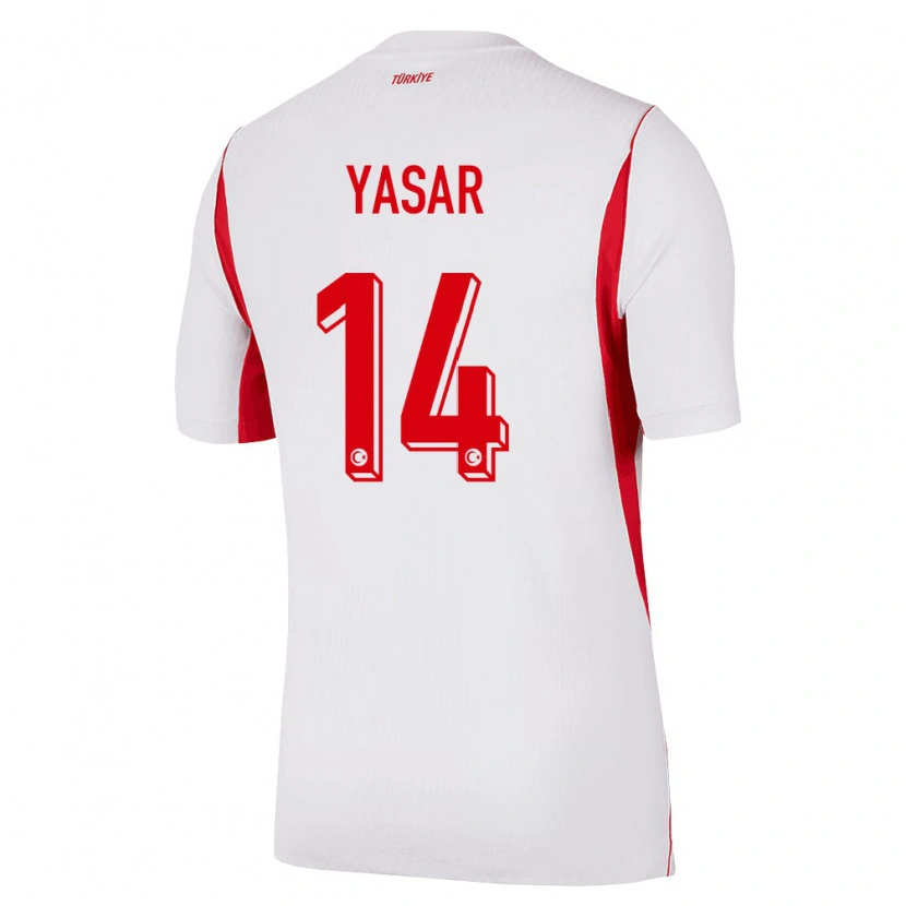 Danxen Mujer Camiseta Turquía Eyyüb Yasar #14 Blanco Rojo Borgoña 2ª Equipación 26-28 La Camisa México