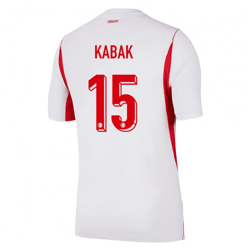 Danxen Mujer Camiseta Turquía Ozan Kabak #15 Blanco Rojo Borgoña 2ª Equipación 26-28 La Camisa México