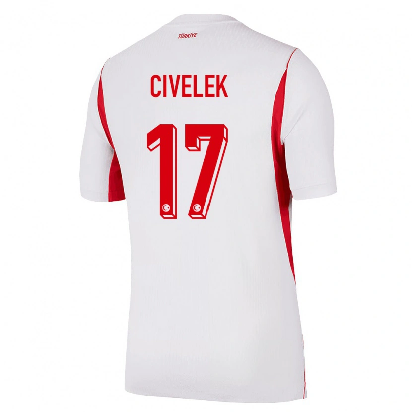Danxen Mujer Camiseta Turquía İlayda Civelek #17 Blanco Rojo Borgoña 2ª Equipación 26-28 La Camisa México