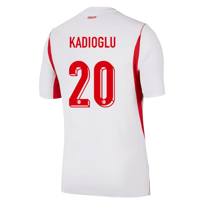 Danxen Mujer Camiseta Turquía Ferdi Kadıoğlu #20 Blanco Rojo Borgoña 2ª Equipación 26-28 La Camisa México