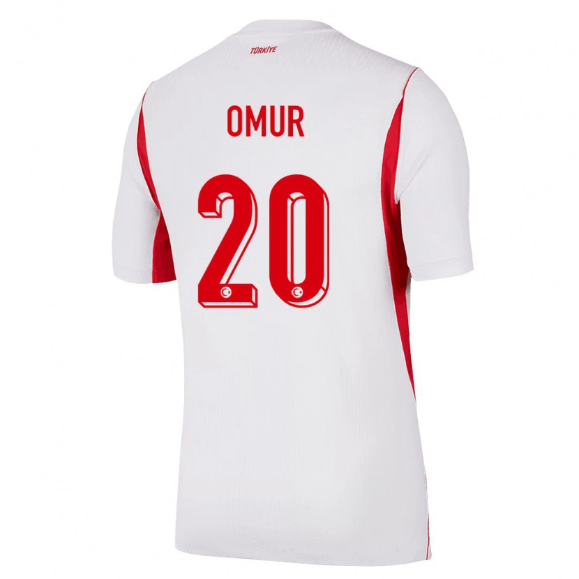 Danxen Mujer Camiseta Turquía Abdülkadir Ömür #20 Blanco Rojo Borgoña 2ª Equipación 26-28 La Camisa México