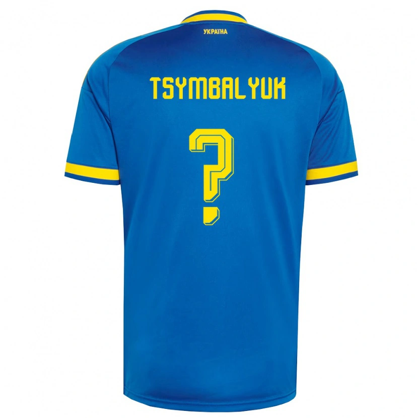 Danxen Mujer Camiseta Ucrania Maksym Tsymbalyuk #0 Azul Amarillo Marino 2ª Equipación 26-28 La Camisa México