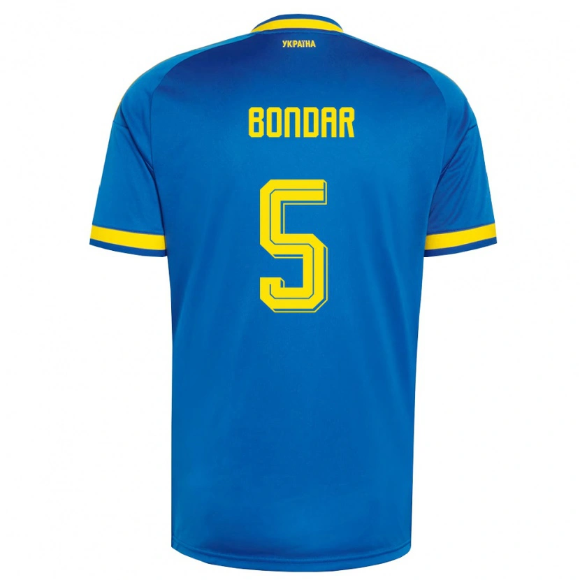 Danxen Mujer Camiseta Ucrania Valeriy Bondar #5 Azul Amarillo Marino 2ª Equipación 26-28 La Camisa México