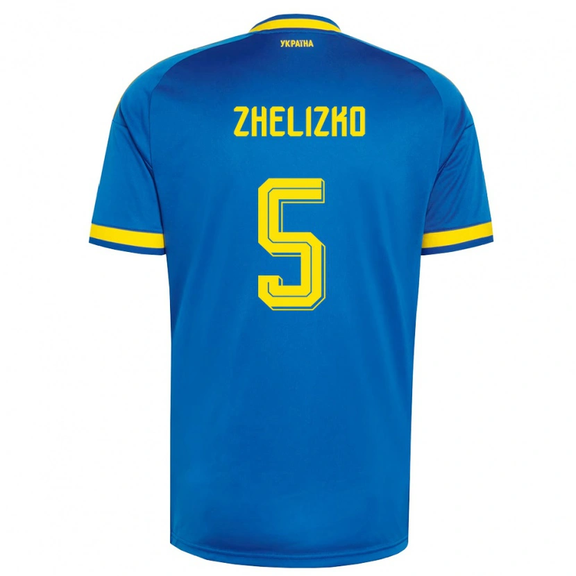 Danxen Mujer Camiseta Ucrania Ivan Zhelizko #5 Azul Amarillo Marino 2ª Equipación 26-28 La Camisa México