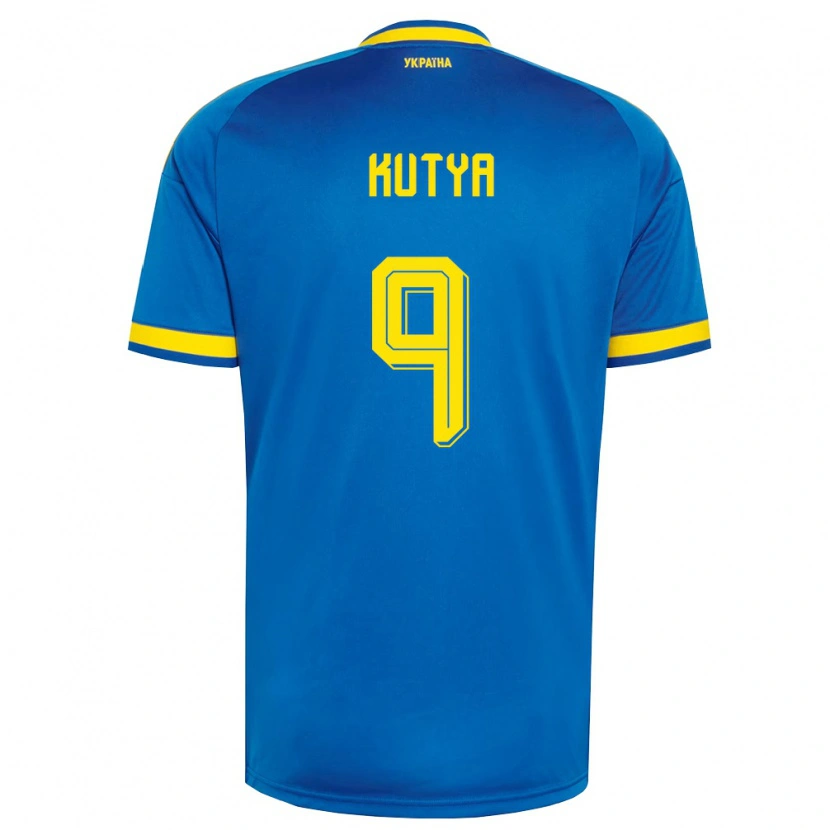 Danxen Mujer Camiseta Ucrania Ilya Kutya #9 Azul Amarillo Marino 2ª Equipación 26-28 La Camisa México
