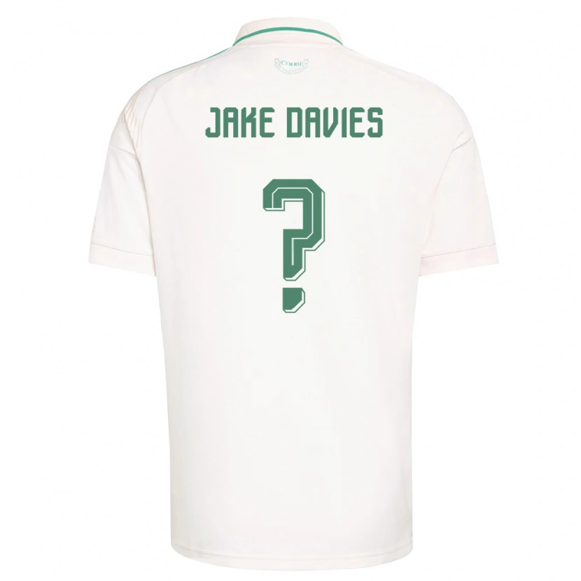 Danxen Mujer Camiseta Gales Jake Davies #0 Blanco Marrón Verde 2ª Equipación 26-28 La Camisa México