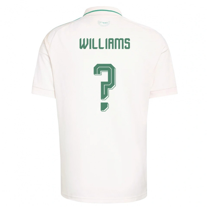 Danxen Mujer Camiseta Gales George Williams #0 Blanco Marrón Verde 2ª Equipación 26-28 La Camisa México
