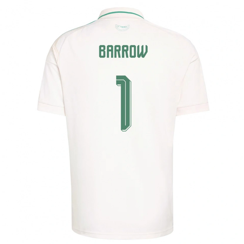 Danxen Mujer Camiseta Gales Harry Barrow #1 Blanco Marrón Verde 2ª Equipación 26-28 La Camisa México