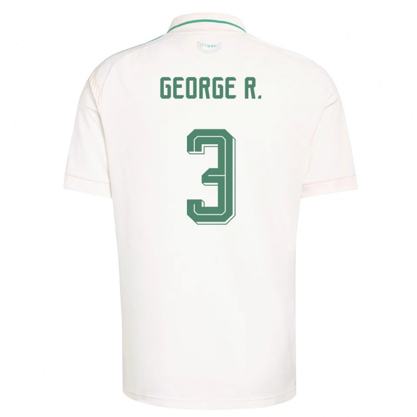 Danxen Mujer Camiseta Gales George Robinson #3 Blanco Marrón Verde 2ª Equipación 26-28 La Camisa México