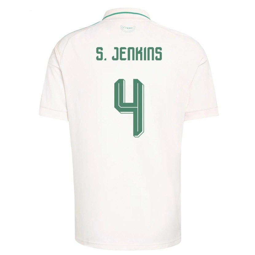 Danxen Mujer Camiseta Gales Shaunna Jenkins #4 Blanco Marrón Verde 2ª Equipación 26-28 La Camisa México