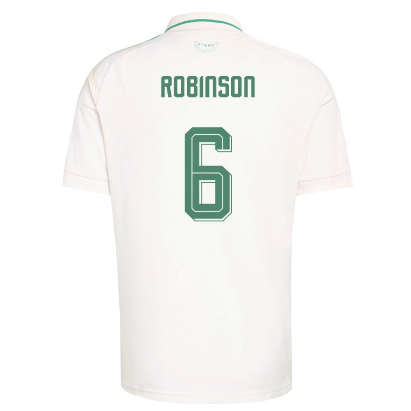 Danxen Mujer Camiseta Gales Milo Robinson #6 Blanco Marrón Verde 2ª Equipación 26-28 La Camisa México