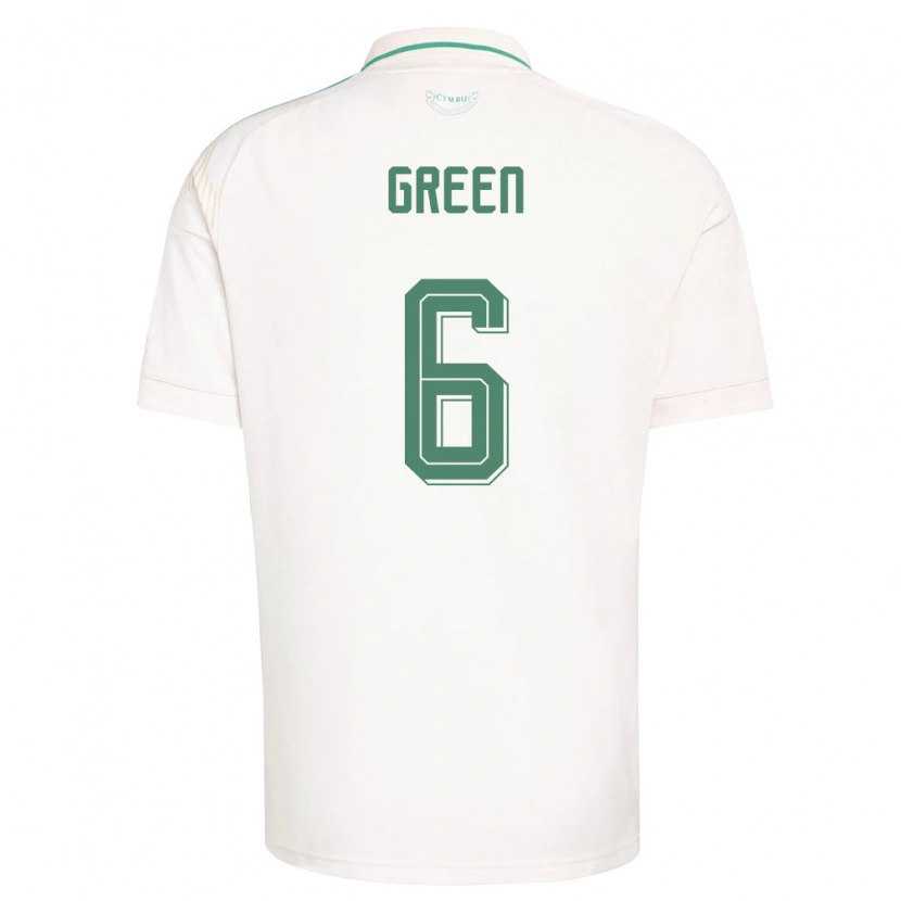 Danxen Mujer Camiseta Gales Josephine Green #6 Blanco Marrón Verde 2ª Equipación 26-28 La Camisa México