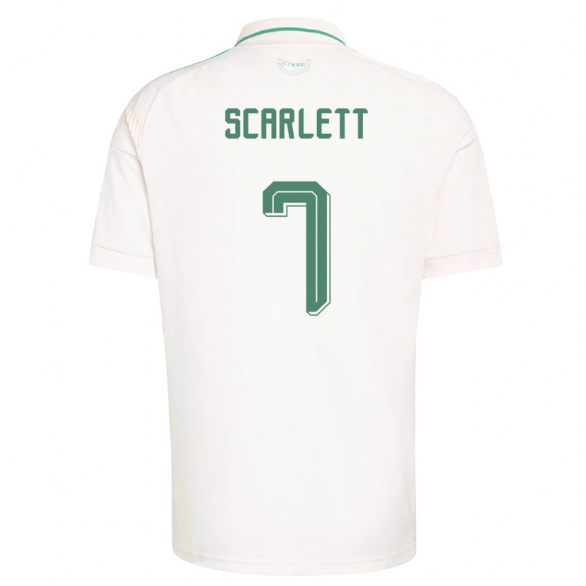 Danxen Mujer Camiseta Gales Leon Scarlett #7 Blanco Marrón Verde 2ª Equipación 26-28 La Camisa México