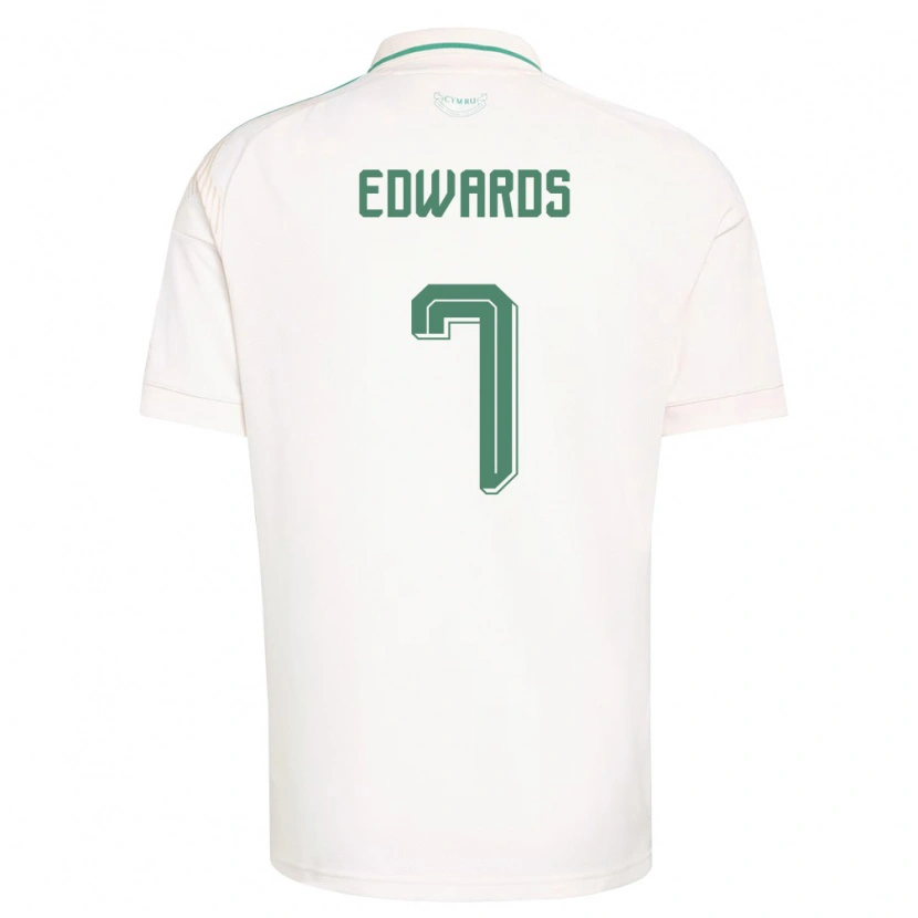 Danxen Mujer Camiseta Gales Oliver Edwards #7 Blanco Marrón Verde 2ª Equipación 26-28 La Camisa México
