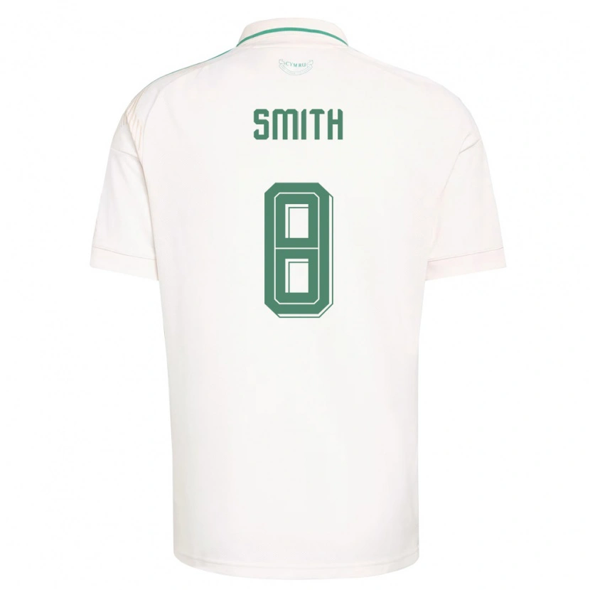 Danxen Mujer Camiseta Gales Matt Smith #8 Blanco Marrón Verde 2ª Equipación 26-28 La Camisa México