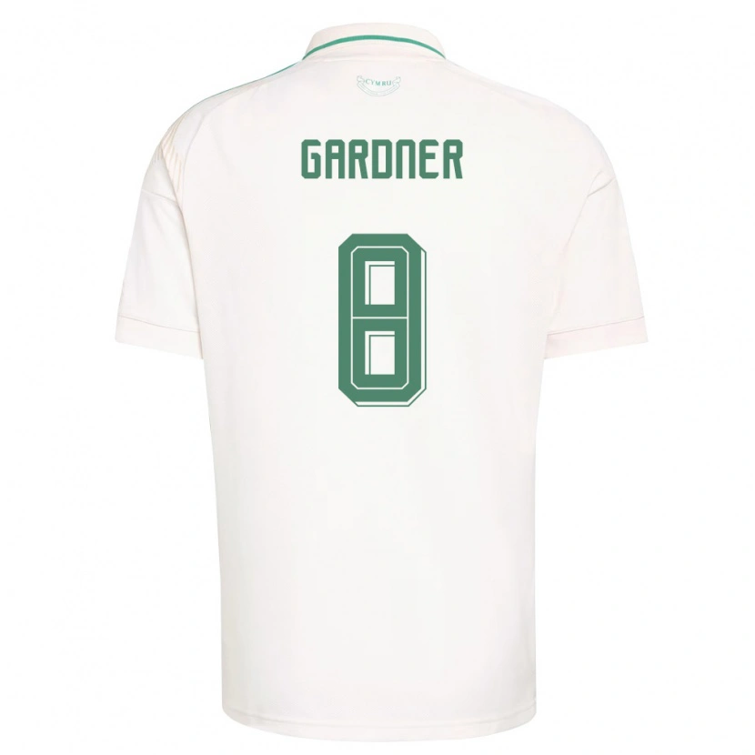 Danxen Mujer Camiseta Gales Luis Gardner #8 Blanco Marrón Verde 2ª Equipación 26-28 La Camisa México