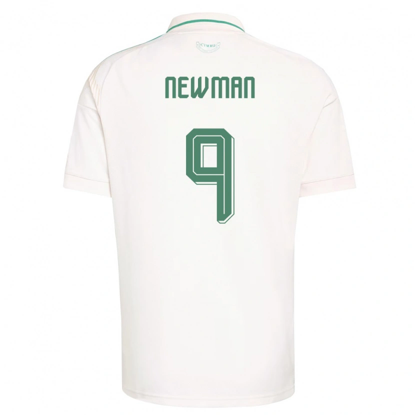 Danxen Mujer Camiseta Gales Oli Newman #9 Blanco Marrón Verde 2ª Equipación 26-28 La Camisa México