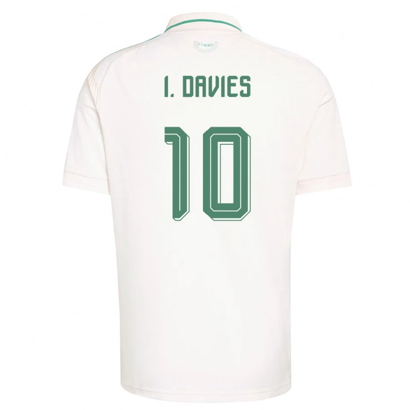 Danxen Mujer Camiseta Gales Isaac Davies #10 Blanco Marrón Verde 2ª Equipación 26-28 La Camisa México