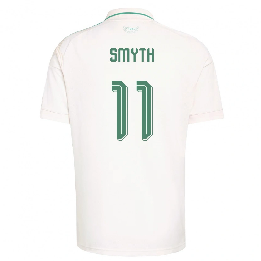 Danxen Mujer Camiseta Gales Jayden Smyth #11 Blanco Marrón Verde 2ª Equipación 26-28 La Camisa México