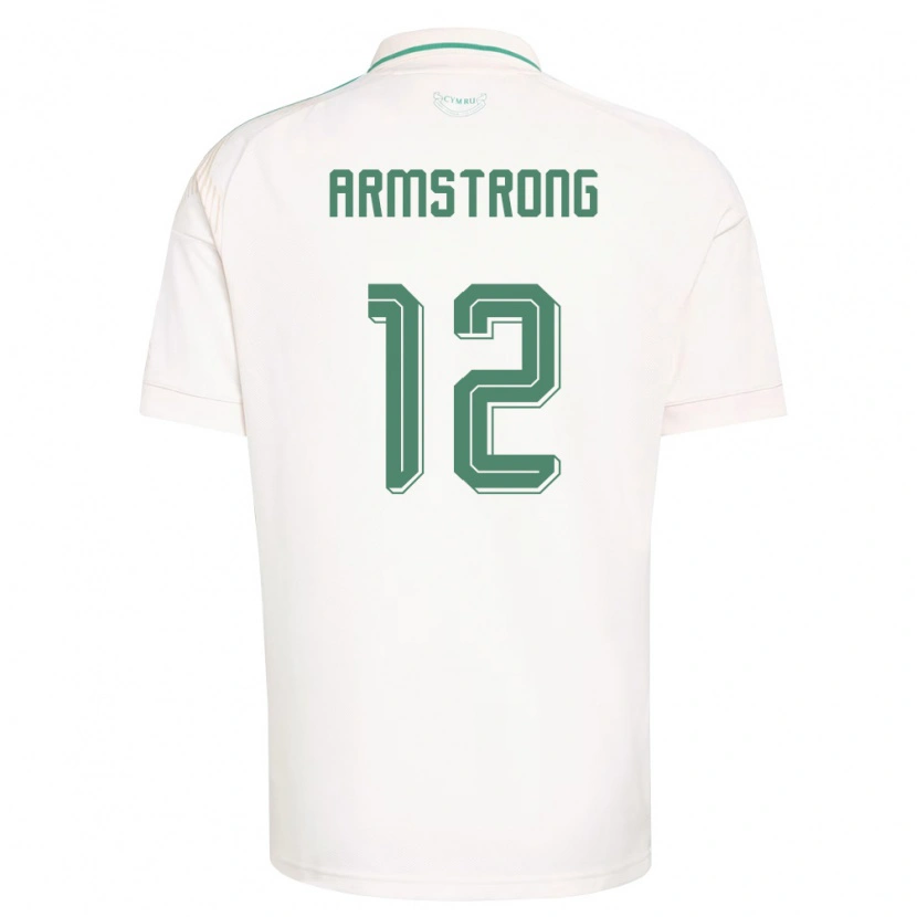 Danxen Mujer Camiseta Gales Luke Armstrong #12 Blanco Marrón Verde 2ª Equipación 26-28 La Camisa México