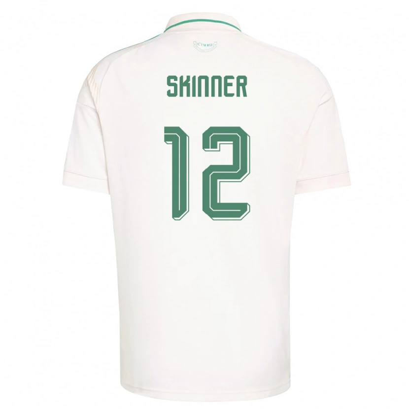 Danxen Mujer Camiseta Gales Claire Skinner #12 Blanco Marrón Verde 2ª Equipación 26-28 La Camisa México