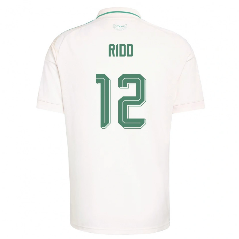 Danxen Mujer Camiseta Gales Lewis Ridd #12 Blanco Marrón Verde 2ª Equipación 26-28 La Camisa México