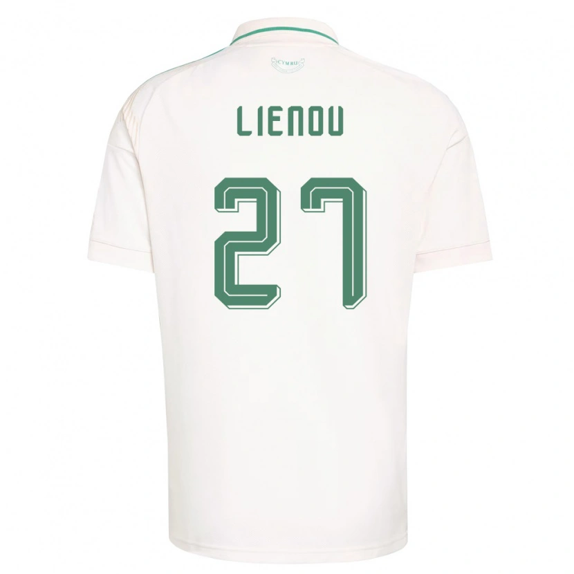 Danxen Mujer Camiseta Gales Jayden Lienou #27 Blanco Marrón Verde 2ª Equipación 26-28 La Camisa México