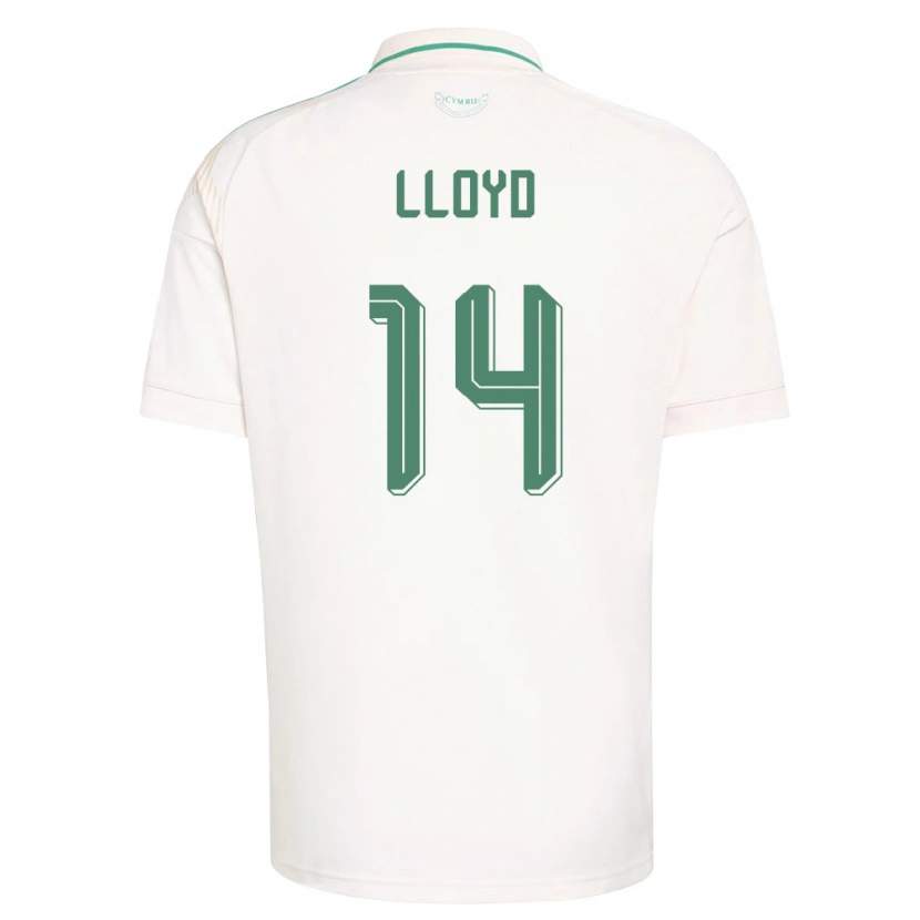Danxen Mujer Camiseta Gales Oliver Lloyd #14 Blanco Marrón Verde 2ª Equipación 26-28 La Camisa México