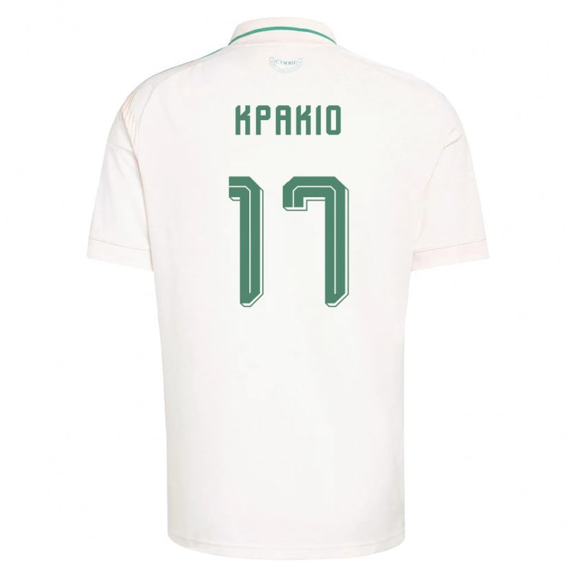 Danxen Mujer Camiseta Gales Ronan Kpakio #17 Blanco Marrón Verde 2ª Equipación 26-28 La Camisa México