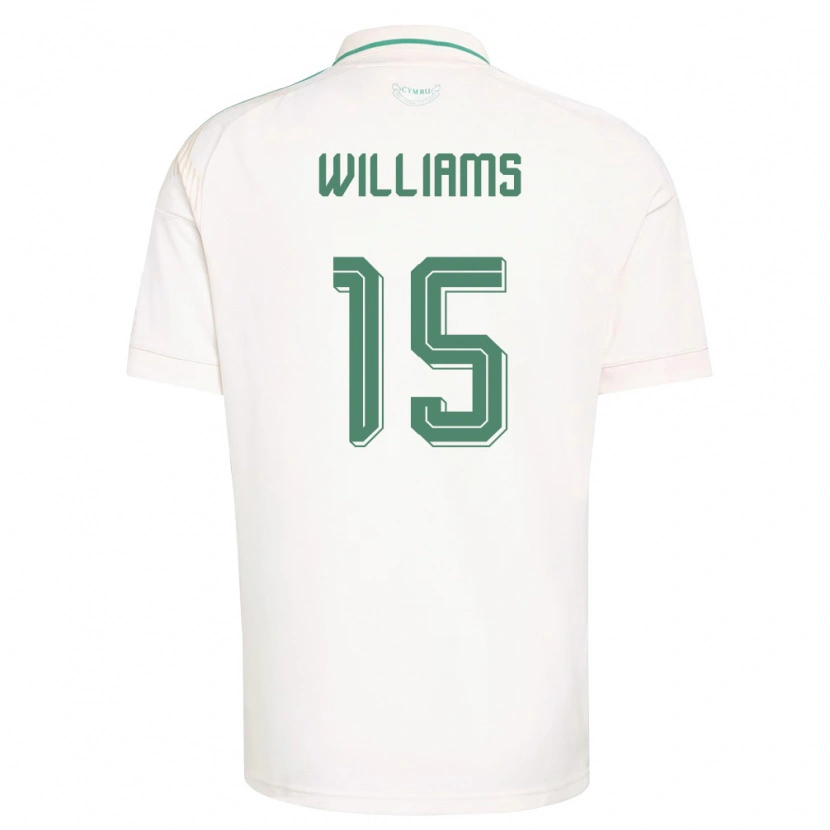 Danxen Mujer Camiseta Gales Joe Williams #15 Blanco Marrón Verde 2ª Equipación 26-28 La Camisa México