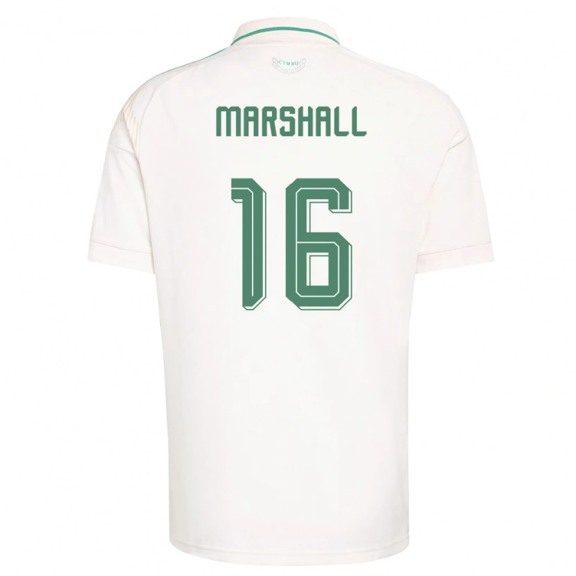 Danxen Mujer Camiseta Gales Theo Marshall #16 Blanco Marrón Verde 2ª Equipación 26-28 La Camisa México
